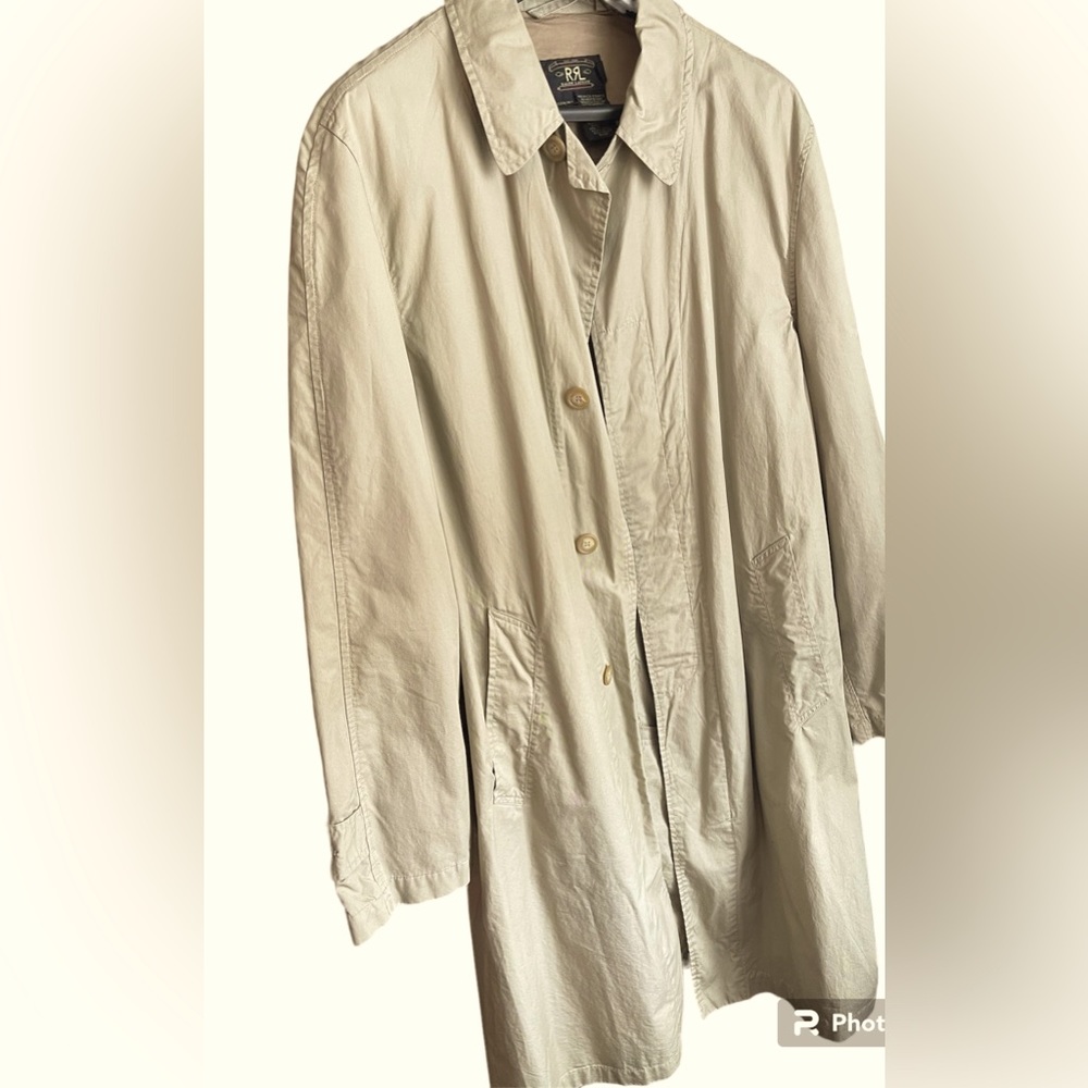 RRL Ralph Lauren XL Overcoat Raincoat Double RL